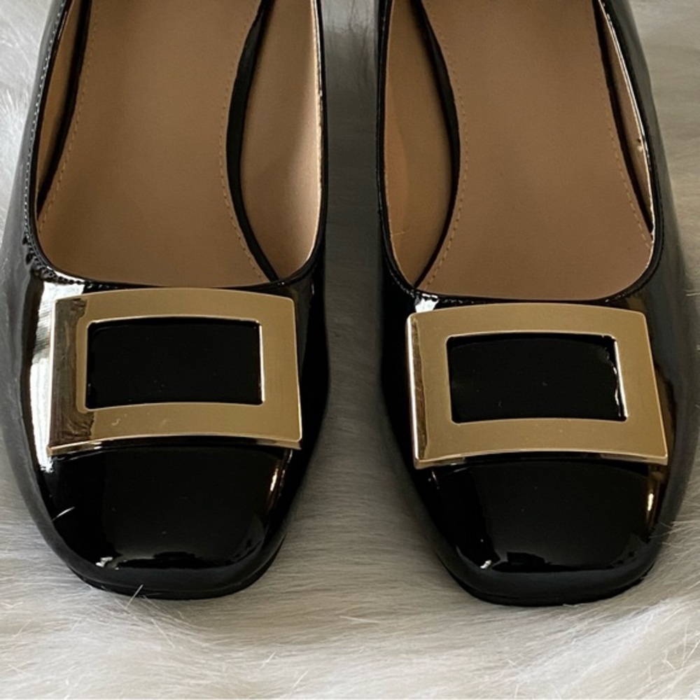 BayQ Women’s Black Slip On Shoes Size 10 Whimsigoth Buckle New - Picture 8 of 10